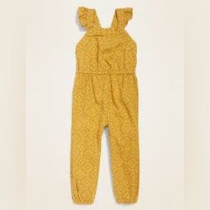 Linen-Blend Flutter-Sleeve Jumpsuit for Toddler Girls 3T
